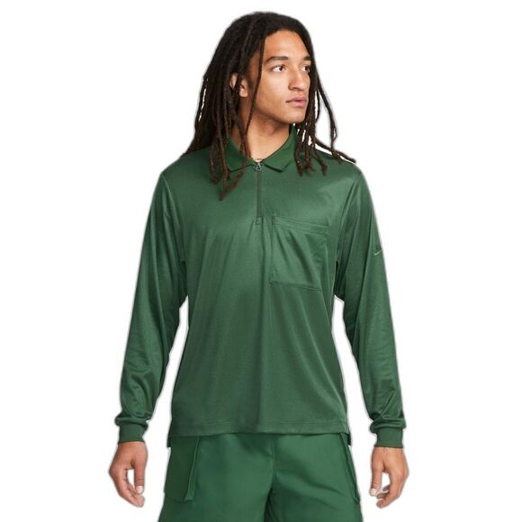 Nike Tech Pack Sportswear Dri-FIT Polo Long Sleeve Green Top - Picture 1 of 11